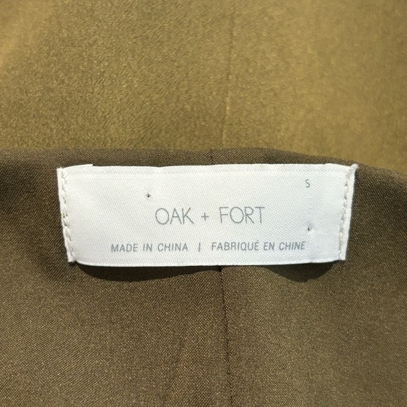 OAK & FORT Sz S Spaghetti Strap Wide Leg Zipper Closure Slinky Flowy Jumpsuit - Picture 6 of 10